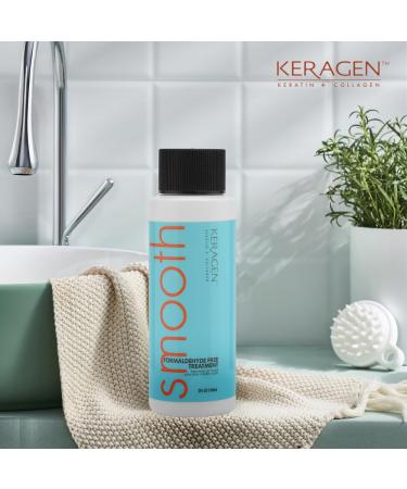 Keragen Brazilian Keratin Smoothing Treatment - 2 Oz Blowout Straightening System for Dry Damaged Hair | Formaldehyde Free - Eliminate Curls & Frizz for Fine to Medium Hair - Buy Online on GoSupps.com