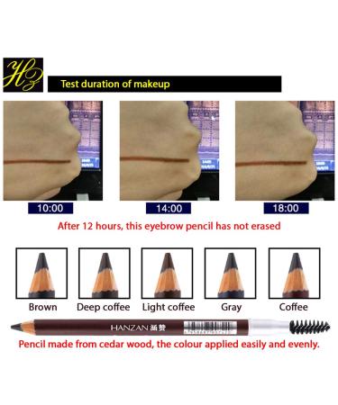 HANZAN Waterproof Eyebrow Pencil - EB03 Light Coffee | Cedar Wood Makeup Tool - Buy Online on GoSupps.com