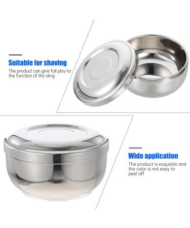 2-Piece Steel Lid Soup Safety Razor & Cream Bowl Set for Men - Bubble Foam Barber Supplies - Silver | eCommerce Shop - Buy Online on GoSupps.com