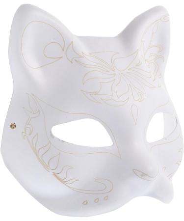 Buy Kichvoe White Cat Masks - Paintable Half Animal Masquerade Masks for Cosplay & Accessories - Buy Online on GoSupps.com