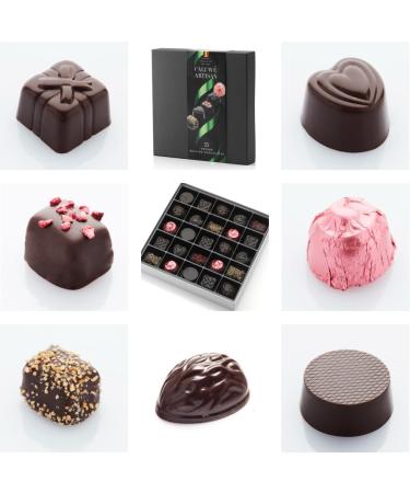 Vegan luxury Belgian pralines classic assortment 25 pieces 350 g. Superior artisanal quality from Belgium. Franck and Olivier. - Buy Online on GoSupps.com