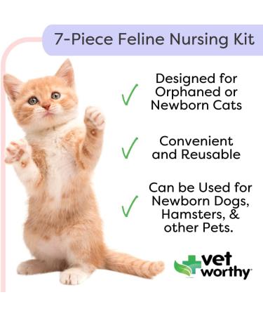 Vet Worthy Canine Nursing Kit - 7-Piece Set for Orphaned Puppies - Feeding Bottle, Milk Bottle Brush, 5 Nipples Included - Pet Feeding Support - Buy Online on GoSupps.com
