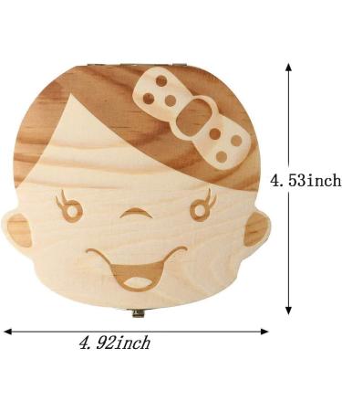 Wooden Baby Teeth Save Box - Kids Tooth Organizer in Souvenir Wood Gift (Girl) - Buy Online on GoSupps.com