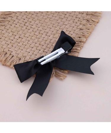 Aneneiceera Vintage Silk Bow Hair Clip Black Bow Hair Barrette Clips Small Tulle Hair Bow Clip French Bowknot Tail Clip Cute Bowknot Accessories for Women and Girls Gifts (Black) - Buy Online on GoSupps.com