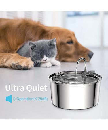 Tomxcute 3.2L Stainless Steel Cat Water Fountain with Ultra-Quiet Pump and Filters - Ideal for Dogs, Cats, and Multiple Pets - Buy Online on GoSupps.com