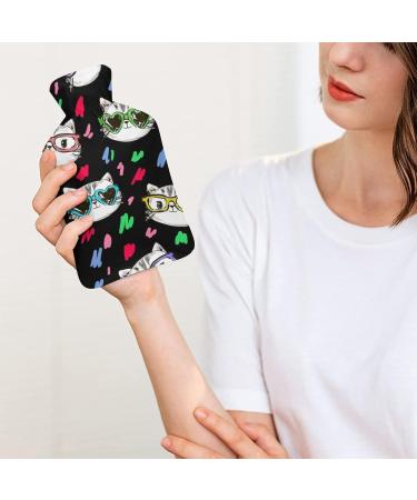 Buy Hot Water Bottle with Lid - Cat Pattern Rubber Hot Water Bag for Pain Relief Cramps & Foot Warmer - Ideal for Hot & Cold Therapy - Buy Online on GoSupps.com