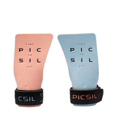 PICSIL Condor Grips, No Hole Leather Hand Grips , Increased Protection and Comfort, Hand Grips for Gymnastic, Cross Training, Pull ups, Weightlifting, Prevents Blisters and Tears G (S-M) Coral
