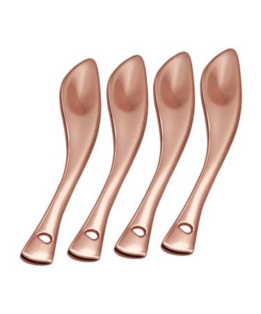 Outanaya 4pcs Face Cream Scoop Eye Cream Scoop Makeup Beauty Spoons Cosmetic Cream Scoops Rose Gold Metal