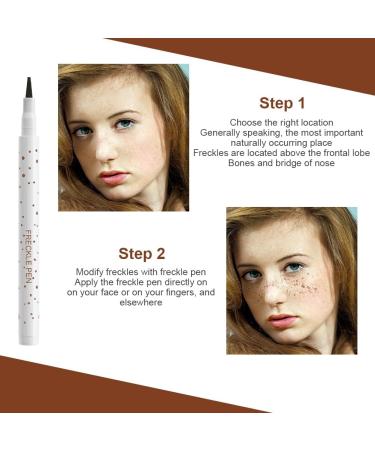 LOPHE Natural lifelike freckles pen easy to color and waterproof freckles makeup pen soft and longlasting freckles pen for effortless sunkissed makeup fine felt tip designB Chestnut - Buy Online on GoSupps.com