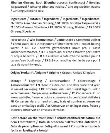  HEALTH EMBASSY Health Embassy Siberian Ginseng Root Herbal Tea | Eleutherococcus Senticosus | Siberian Ginseng Root Tea 100g - Buy Online on GoSupps.com