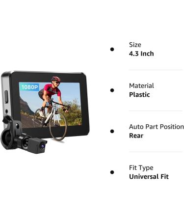 Bike Camera 1080P with 4.3 Monitor & Night Vision - Rear View Mirror for Mountain & Ebike - Buy Online on GoSupps.com