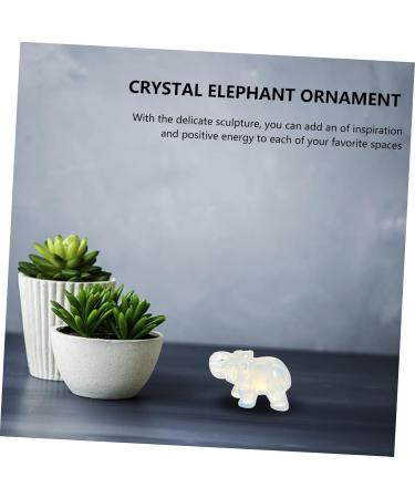 Zerodeko 1pc Pendant Decor Pocket Elephant Figurine Crystal Elephant Statue Elephant Shape Ornament Jade White 4X2.5CM - Buy Online on GoSupps.com