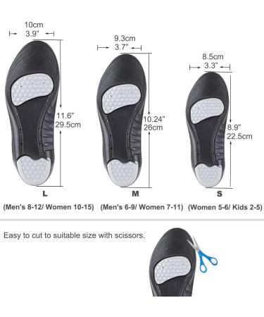Memory Foam Insoles for Men, Women & Kids - Arch Support, Cushion & Shock Absorption - Relieve Foot Pain - Size L (Men's 8-12/ Women 10-15) - Buy Online on GoSupps.com