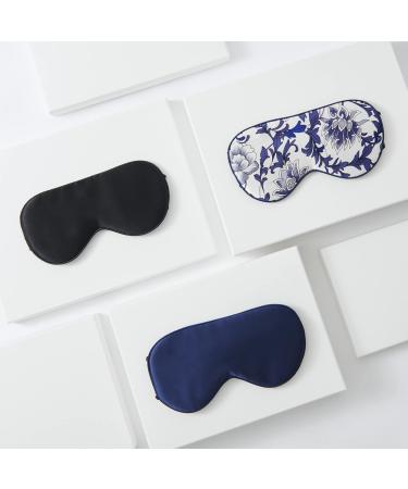 Premium Mulberry Silk Sleep Mask for Men & Women - Adjustable Ear-Hanging Strap Large Black Eye Mask for Ultimate Comfort - Buy Online on GoSupps.com