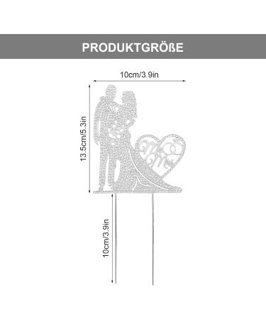 Personalized Silver MR & MRS Wedding Cake Topper with Strass | Elegant Cake Decoration for Weddings - Buy Online on GoSupps.com