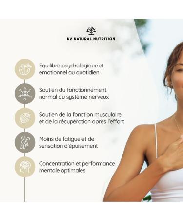 Ashwagandha KSM-66 + Magn sium. 7500 mg Extrait 180 G lules. Withanolides Alcalo des Flavono des Adaptog ne Complet pour Sommeil Humeur Vitalit . N2 Natural Nutrition Ashwagandha 180 - Buy Online on GoSupps.com