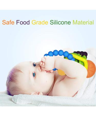 Baby Teething Toys 4 PCS BPA Free Silicone Baby Teethers  Freezer Safe Organic Infant Teething Toys Soft & Textured for Natural Brain Development - Buy Online on GoSupps.com