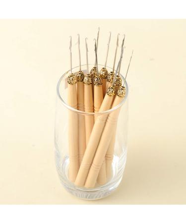 Beaupretty 10pcs Dreadlock Crochet Hooks with Wooden Handle DIY Hair Extensions & Micro Braids for Dreadlocks - Buy Online on GoSupps.com