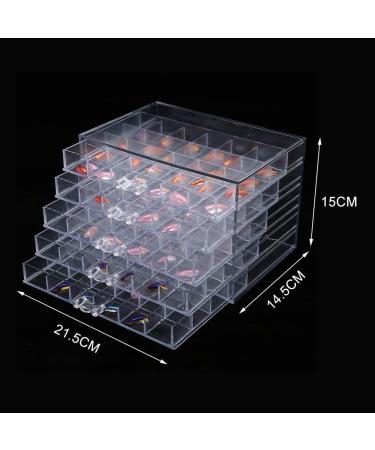 Fake Nail Storage Box 120 Grid DIY Nail Art Decoration Display Storage Box Multi-Layer Transparent Sorting Storage Box for False Nails Earrings Rings Necklaces - Buy Online on GoSupps.com