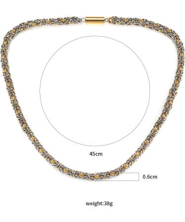 EnerMagiX Titanium Steel Magnetic Necklace for Women and Men - Father's Day Gift (Silver-Gold) - Buy Online on GoSupps.com