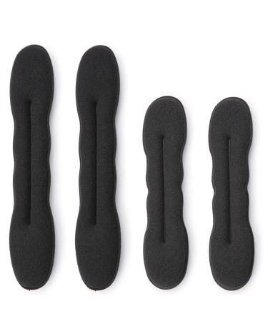 4 Pieces Hair Clips Hair Clips Donut Twist for Hair Styling Crown Donut Tool 2 Large 2 Small (Black)