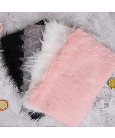 Nail Background Mat for Pictures 1pc Nail Photo Props Faux Fur Nail Mat for Pictures.15 * 19inches (White)