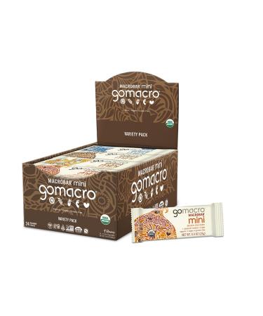 GoMacro MacroBar Mini Organic Vegan Protein Bars Variety Pack 0.9 Oz 24 Count Mini Variety Pack