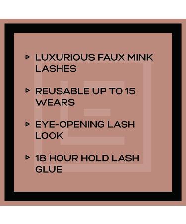 Eylure Luxe Cashmere No. 8 False Lashes 1 Pair Set - Black with Adhesive | 3 Piece Bundle - Buy Online on GoSupps.com