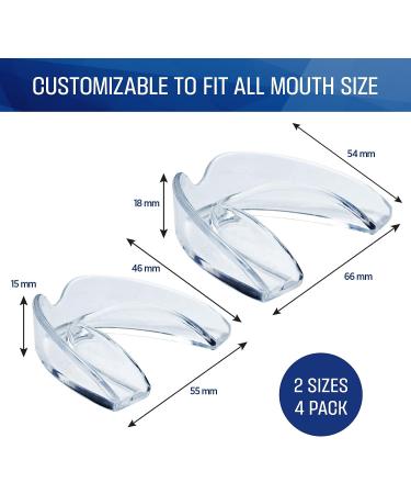 Ultimate Mouth Protection for Grinding Teeth - Eliminate Bruxism & Improve Sleep Quality | 4 Custom Fit Mouthpieces 2 Sizes Available - Buy Online on GoSupps.com