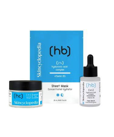 SkinCyclopedia Facial Serum Treatment Set Hyaluronic Acid Vitamin B5 + Hydrating Complex Anti Aging Deep Hydrator Wrinkle & Fine Line Reduction Bumpy Texture Repair Collagen Booster