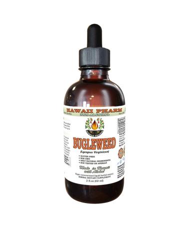 Hawaii Pharm Bugleweed Alcohol-Free Liquid Extract Organic Bugleweed (Lycopus Virginicus) Dried Leaf and Flower Glycerite Natural Herbal Supplement 2 oz 2 Fl Oz (Pack of 1)
