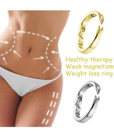 WOOXDYUK Magnetic Detox Ring - Lymphatic Drainage Therapeutic Adjustable Ring (Gold+Silver) for Health & Wellness - Buy Online on GoSupps.com