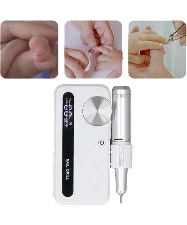 Electric Nail Grinder Portable Professional Nail Polisher for Nail Grinding Polishing Suitable for Individuals and Nail Salons Plastic Aluminum Alloy Approx. 23x136mm (White) - Buy Online on GoSupps.com