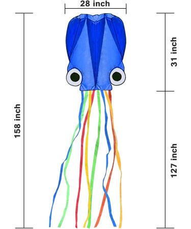 Homdipoo Rainbow Octopus Kite 2-Pack for Kids and Adults - Easy-to-Fly Kites with Handles and 300ft String - Outdoor Beach Kite in Multicolor (MUL+Blue) - Buy Online on GoSupps.com