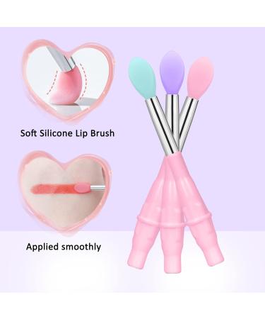 Buy Songaa Silicone Lip Brush Set (6 Pcs) - Best Lip Applicator Brushes for Gloss Mask & Cream - Mint Green Purple Dark Pink - Buy Online on GoSupps.com