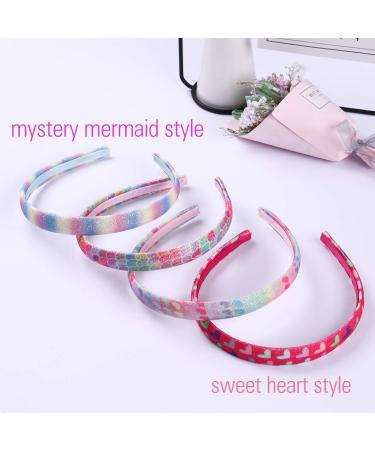 Girls Rainbow Headbands - 8 Pcs Sequin Heart Mermaid Hairbands Set - Buy Online on GoSupps.com