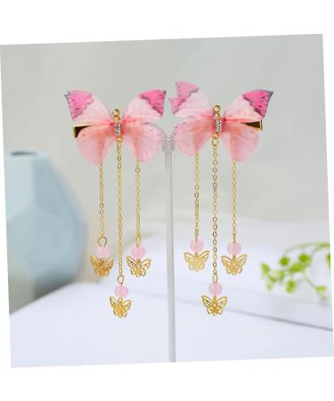 Beaupretty 2 Pairs hanfu butterfly headdress hairpin with tassel metallic hair clips tassel hair clips kids hair accessories for girls long tassel hair barrettes child alloy Costume decorate - Buy Online on GoSupps.com