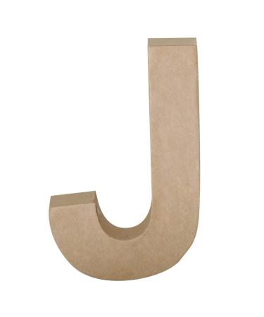Papier Mache Paper Mache Letter J  7 Size  Brown