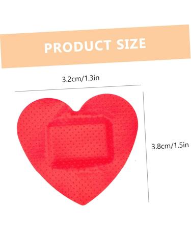 POPETPOP 100pcs Heart Shaped Wound Dressing Pads - Waterproof Adhesive Bandages for Cuts & Scrapes - Portable Red Patch Stickers - Buy Online on GoSupps.com