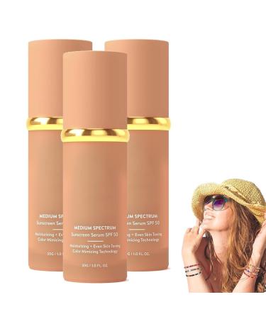 Biomi-mic Foundation 4 in 1 Spectrum Protecting from Sun with SPF50+ Hydrating Medium Full Coverage Concealer Longwearing & Waterproof for Gym Sports Dancing viral on tiktok (3pcs)