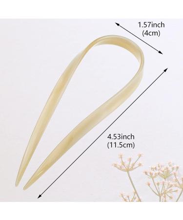 4 Pcs 4.5 U Shaped Acetate Hair Pins French Hair Sticks - Ideal for Buns & Thick Hair - Buy Online on GoSupps.com
