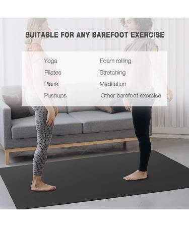 Extra Large Non-Slip Yoga Mat for Men and Women - 6'x4'x6mm - Perfect for Home Gym Workouts and Barefoot Exercises - Black & Glacier Gray - Buy Online on GoSupps.com