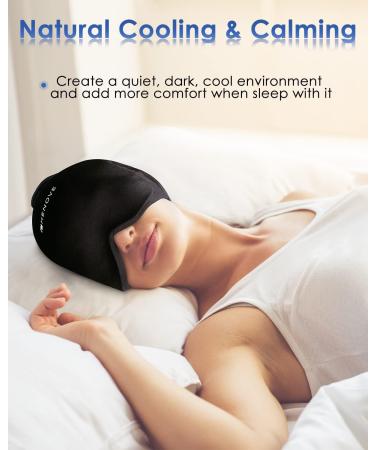 Chenove Migraine Ice Head Wrap - Gel Cap for Migraine & Headache Relief - Medium Size - Black (Style A) - Buy Online on GoSupps.com