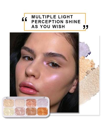 8 Color Diamond Shimmer Highlighter Makeup Palette - Glitter Highlight Highliterers for Face Cheek, Blush, Bronzer - D01 Palette (Pack of 1) - Buy Online on GoSupps.com
