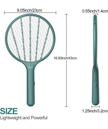 Bug Zapper Racket - Electric Fly Swatter for Indoor & Outdoor Mosquito Killer (2 Green) - Buy Online on GoSupps.com