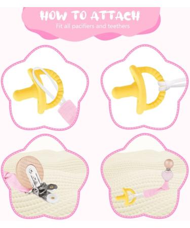 Vicloon 3 Pcs Baby Dummy Clips: BPA-Free Soother Pacifier Chain Holder for Teether Toy - Pink/Beige - Buy Online on GoSupps.com