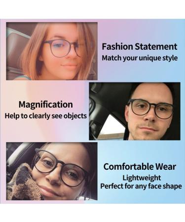Blue Light Blocking Glasses for Men & Women - Lightweight Round Eyeglasses to Reduce Eye Strain | Clear Vision 0.0 - Buy Online on GoSupps.com