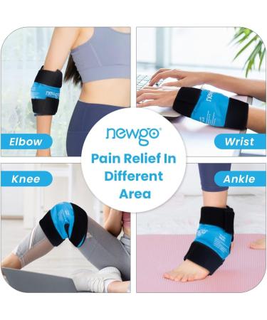 Newgo Fleece Ankle Cooling Pads & Cuff | Pain Relief for Injuries & Swelling | Ice Cold Ankle Cooling Belt & Socks in Light Blue - Buy Online on GoSupps.com