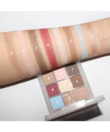 AMY'S DIARY Glitter Eyeshadow Palette - 9 Colors Eye Makeup Cosmetics for Daily & Party Looks - Buy Online on GoSupps.com