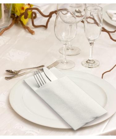 LEKOCH 100 PCS White Disposable Napkins - Premium Air Laid Fabric Napkins for Weddings & Events - 43x30 Cutlery Bags Included - High Quality - Buy Online on GoSupps.com